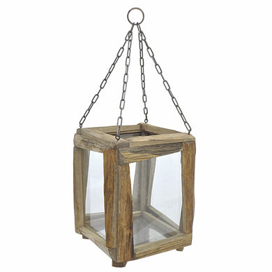 Antiqued Wood Lantern - Benzara