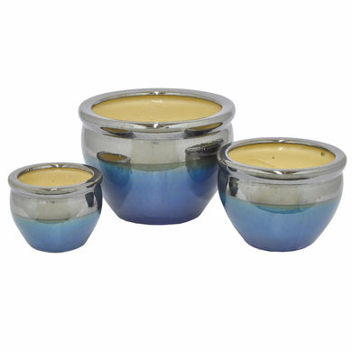 Alluring Ceramic Planter Set of 3-Benzara