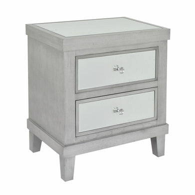 Wood/Mirror Cabinet- 2 Drawers - Benzara
