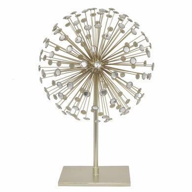 Alluring Jeweled Orb Table decor - Gold - Large - Benzara