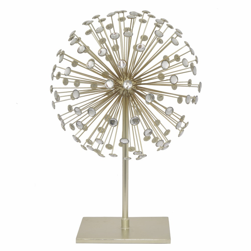 Alluring Jeweled Orb Table decor - Gold - Large - Benzara