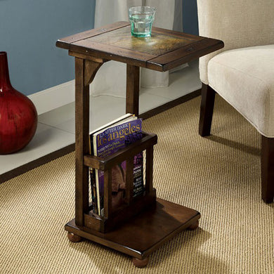 Wilcox Transitional Side Table, Antique Walnut Finish