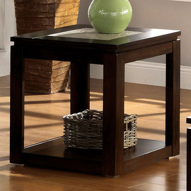 Verona Contemporary End Table, Espresso Finish