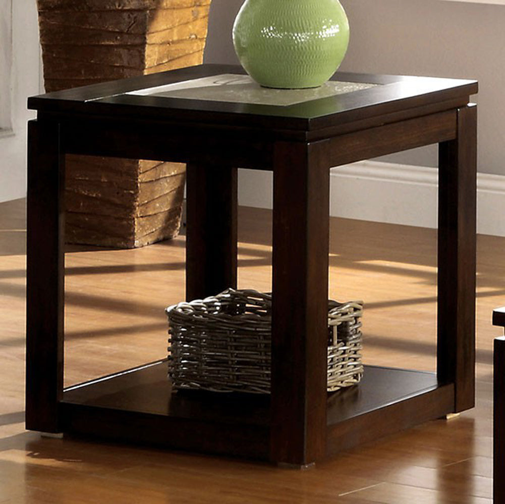 Verona Contemporary End Table, Espresso Finish