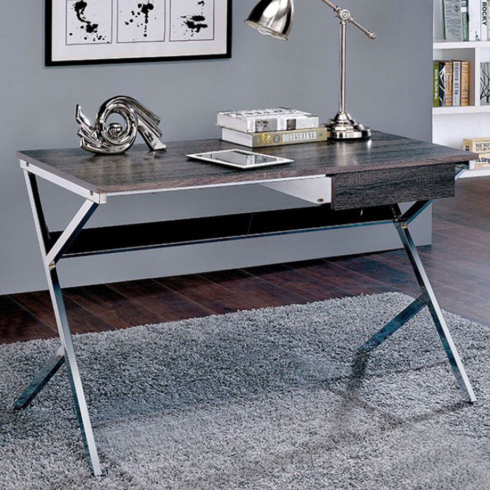 Yildun Contemporary Style Computer Desk, Gray