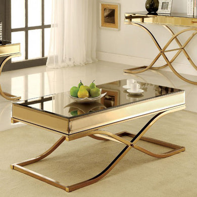 Sundance Contemporary Coffee Table, Brass