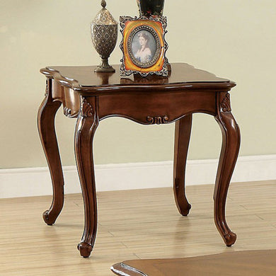Zahir Traditional End Table, Dark Oak