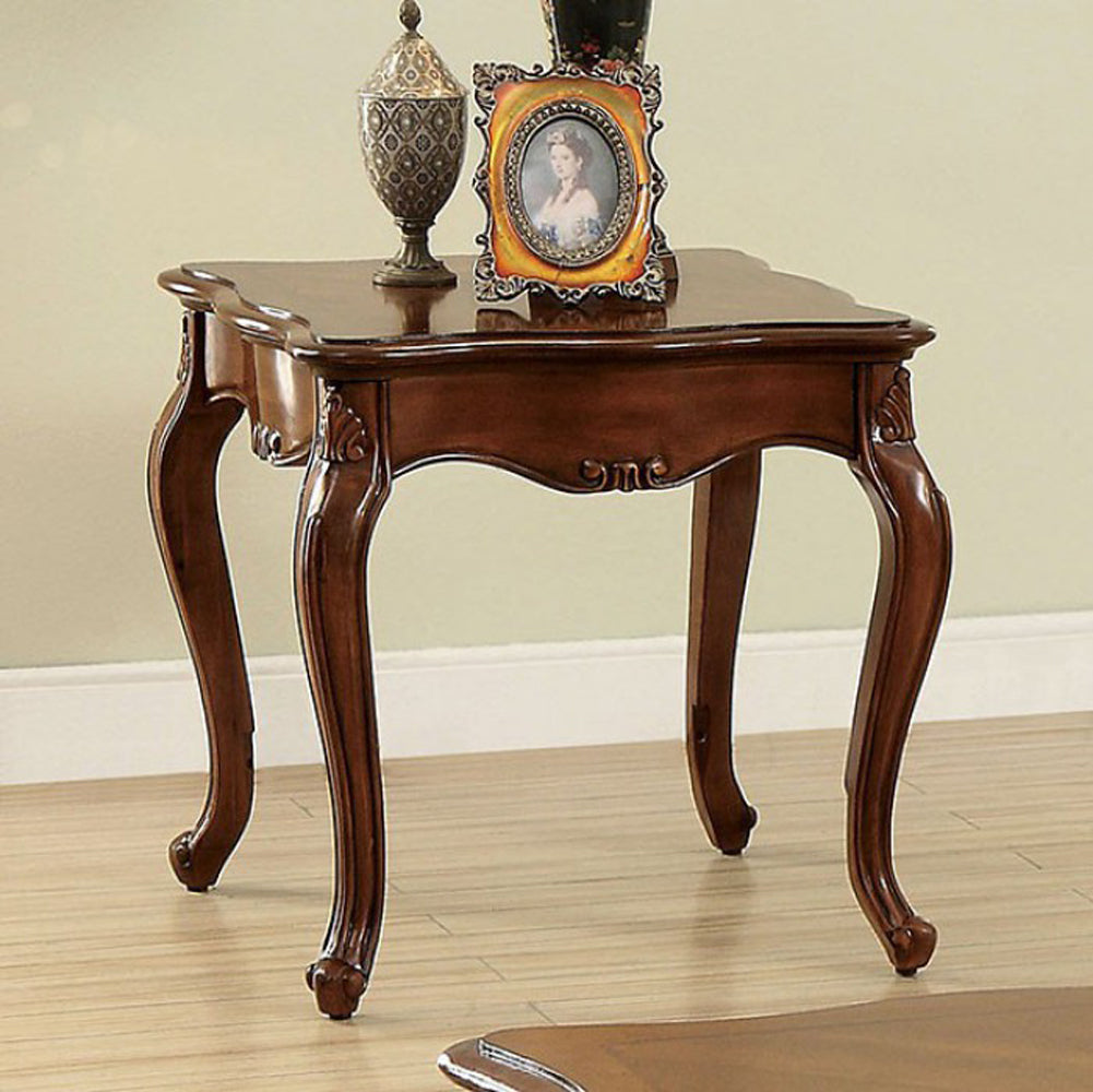 Zahir Traditional End Table, Dark Oak
