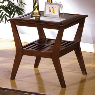 Virginia Beach Transitional End Table, Dark Cherry Finish