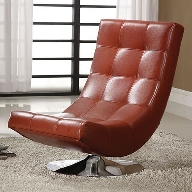 Trinidad Contemporary Swivel Chair, Mahogany Red