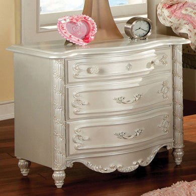Alexandra Transitional Night Stand In Pearl White