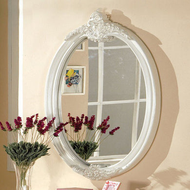Alexandra Transitional Mirror In Pearl White