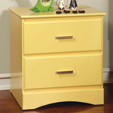 Transitional Style Wooden Chest With 2 Drawers, Yellow