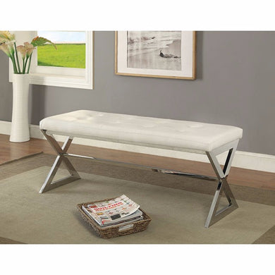 Zina Contemporary Bench, White