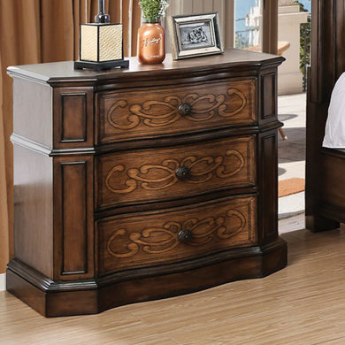 Transitional Style Wooden Night Stand, Brown