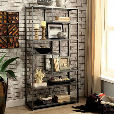 Susie Industrial Display Shelf, Powder Coated Gray