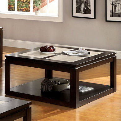 Verona Contemporary Square Cocktail Table, Espresso