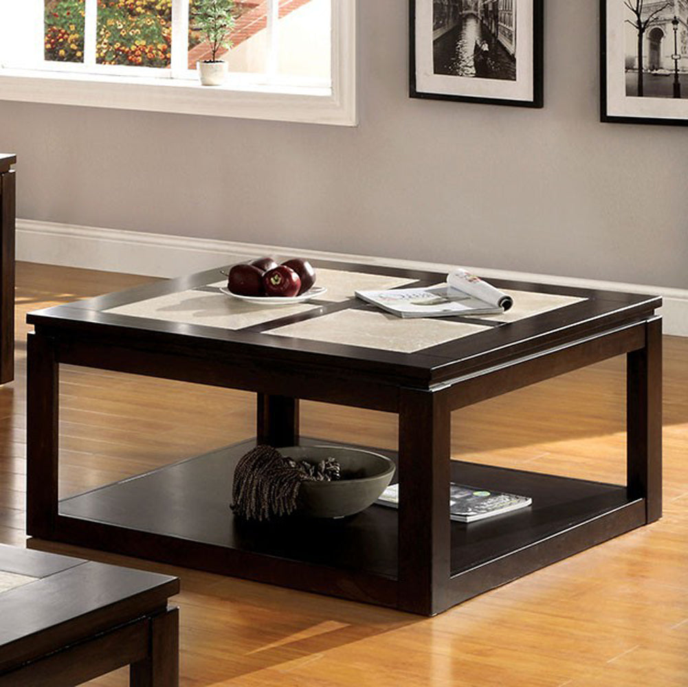 Verona Contemporary Square Cocktail Table, Espresso