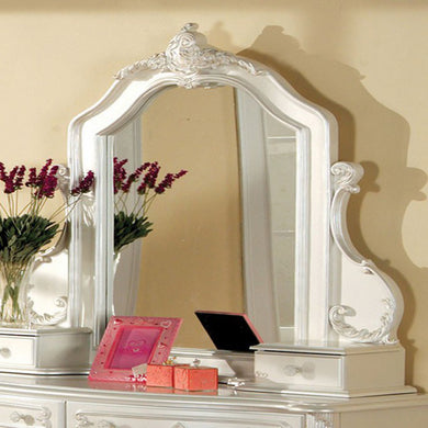 Victoria Fairy Tale Style Mirror , Pearl White