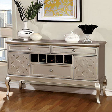 Amina Contemporary Style Server , Silver