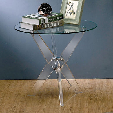 Tula Contemporary End Table, Clear