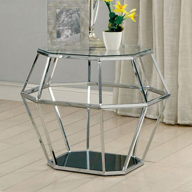 Taya Contemporary Style End Table, Chrome