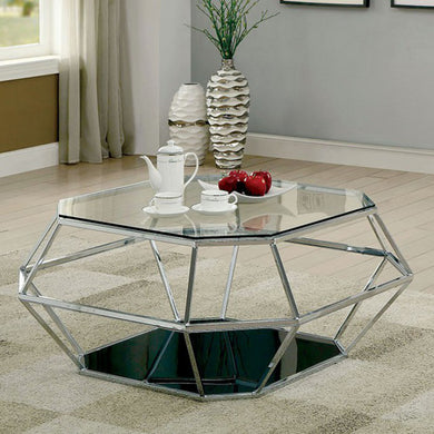 Taya Chrome And Black Coffee Table
