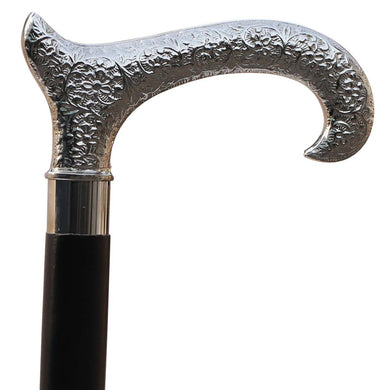 Vintage Ebony Black Wooden Cane for Men and Women
