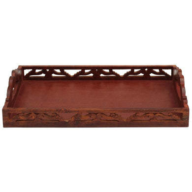 Wooden Trays with Handles decorative Ottoman Tray 17 x 11 Inch Large Wood Serving