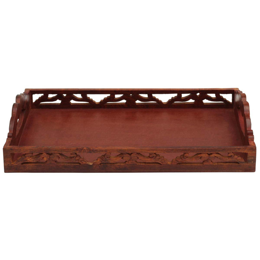 Wooden Trays with Handles decorative Ottoman Tray 17 x 11 Inch Large Wood Serving