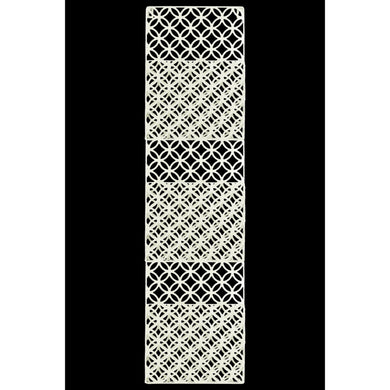 3 Tiers Perforated Parabolic Pattern Wall Mail Organizer - White- Benzara