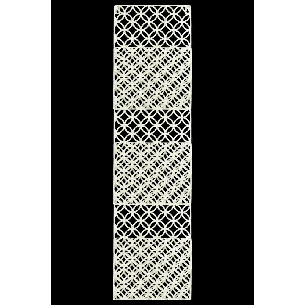 3 Tiers Perforated Parabolic Pattern Wall Mail Organizer - White- Benzara