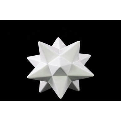 White Dwarf Small 12 Point Stellated Icosahedron Sculpture - Benzara