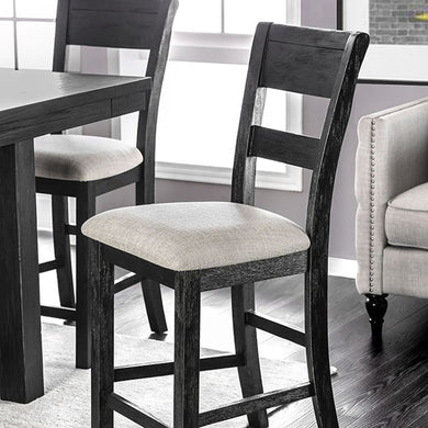 Thomaston Transitional Counter Height Chair, Black Finish, Set Of 2