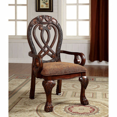 Wyndmere Traditional Arm Chair, Cherry Finish, Set Of 2