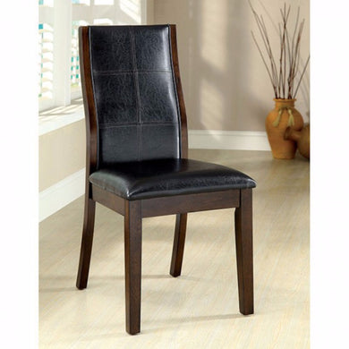 Toronto Transitional Side Chair, Dark Oak Finish, Set Of 2