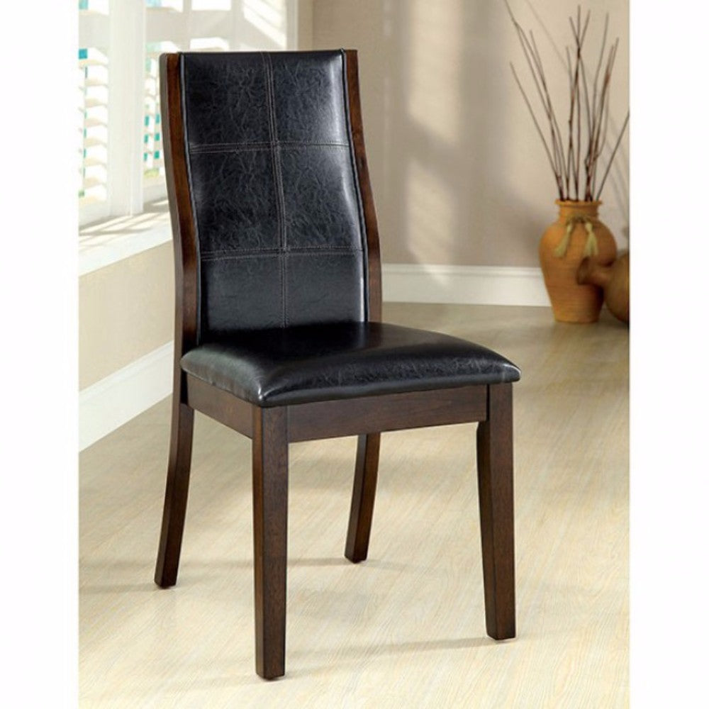 Toronto Transitional Side Chair, Dark Oak Finish, Set Of 2
