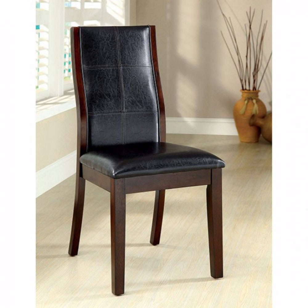 Townsend I Transitional Side Chair, Brown Cherry Finish, Set Of 2