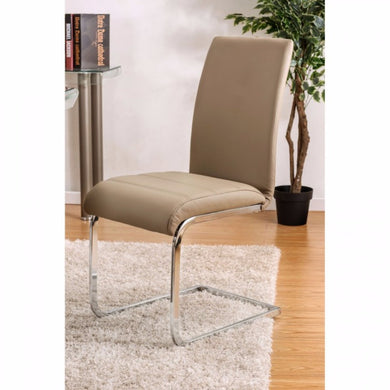 Walkerville I Contemporary Side Chair, Chrome & Champagne, Set Of 2