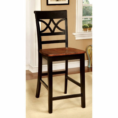 Torrington II Cottage Counter Height Chair, Black & Oak , Set Of Two