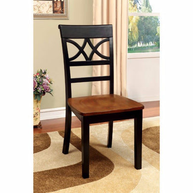 Torrington Cottage Side Chair With Wooden Seat, Black & Oak , Set Of 2