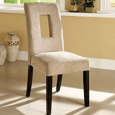 West Palm I Contemporary Side Chair With Fabric, Espresso, Set Of 2