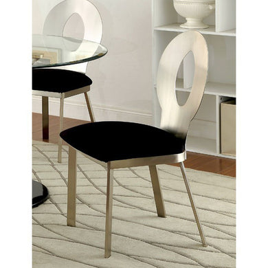 Valo Side Chair With Black Micro Fabric Cushion Chrome, Set Of 2
