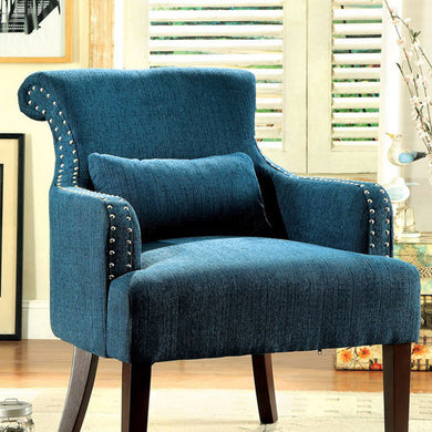 Agalva Contemporary Accent Chair With Dark Teal Color Fabric