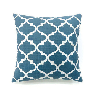 Xia Contemporary Pillow, Blue Quatrefoil, Set of 2
