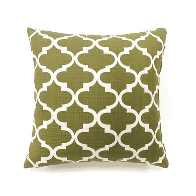 Xia Contemporary Pillow, Green Quatrefoil, Set of 2