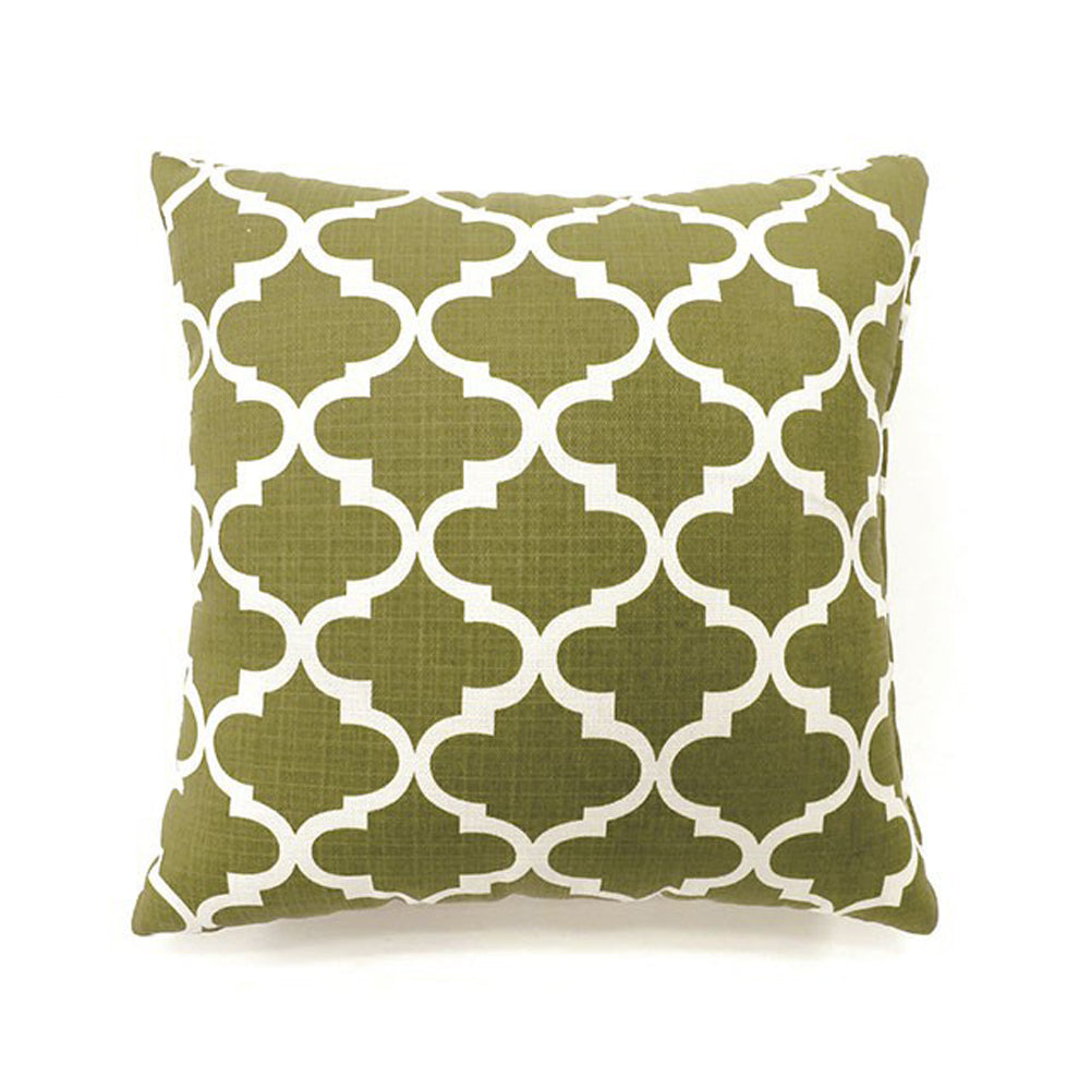 Xia Contemporary Pillow, Green Quatrefoil, Set of 2