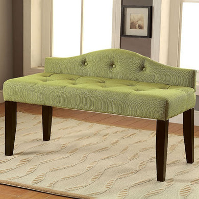 Alipaz Contemporary Small Bench, Green Finish