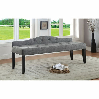 Alipaz Contemporary Large Bench, Charcoal Grey Finish