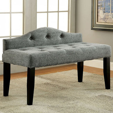 Alipaz Contemporary Small Bench, Charcoal Grey Finish